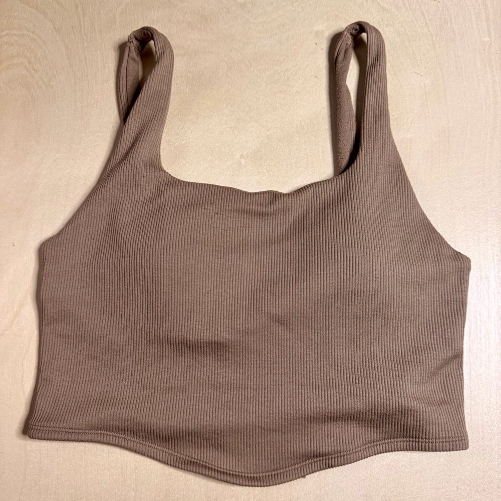 Yogalicious Ribbed Crop Tank Top 🐻 brown